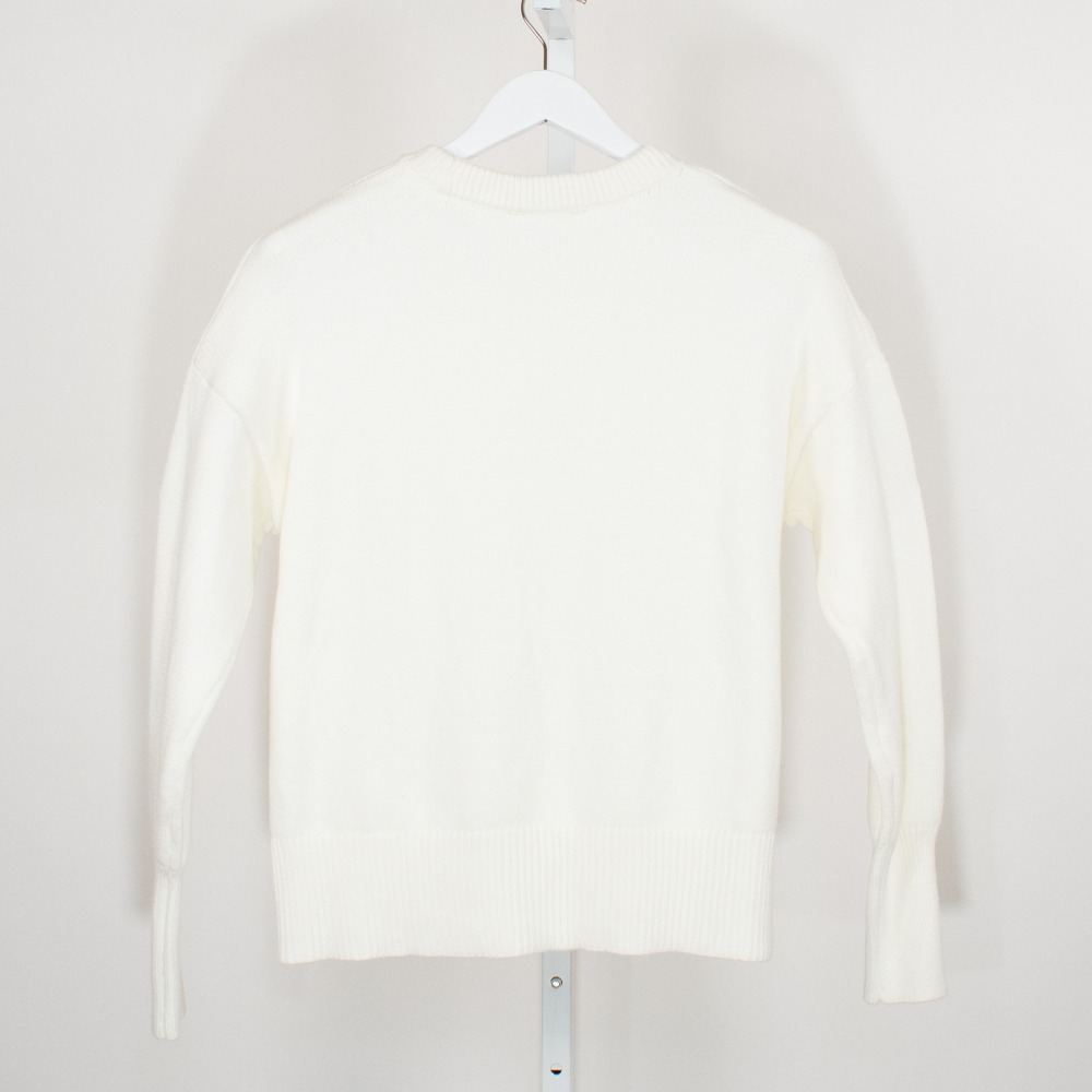 Philosophy Republic Clothing Women Cream Ribbed Knit‎ Crew Neck Sweater Size L - Picture 2 of 10